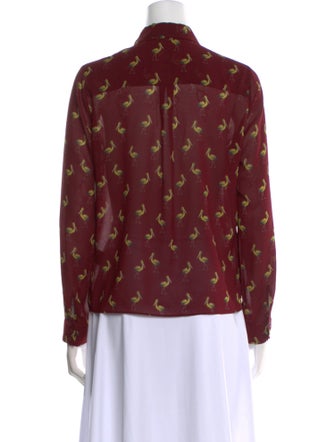 Alice + Olivia Silk Printed Button-Up Top