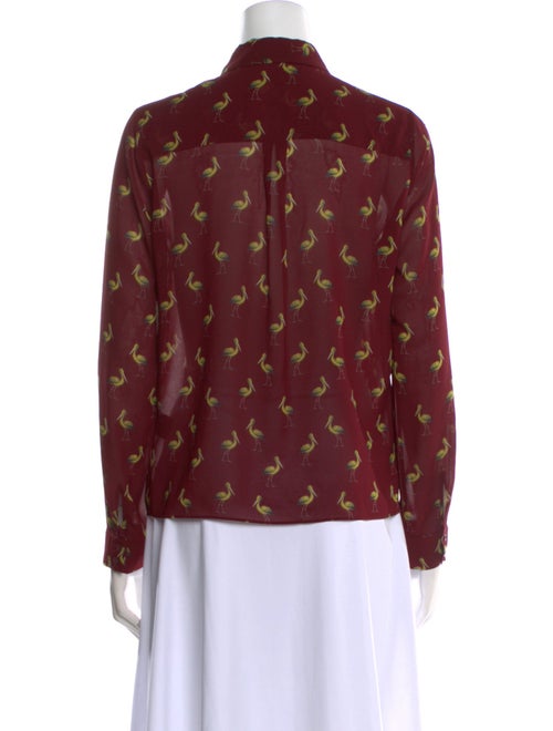 Alice + Olivia Silk Printed Button-Up Top