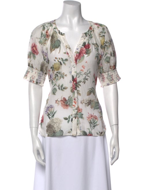 Alice + Olivia Floral Print V-Neck Blouse