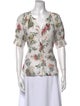 Alice + Olivia Floral Print V-Neck Blouse