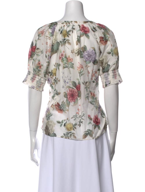 Alice + Olivia Floral Print V-Neck Blouse