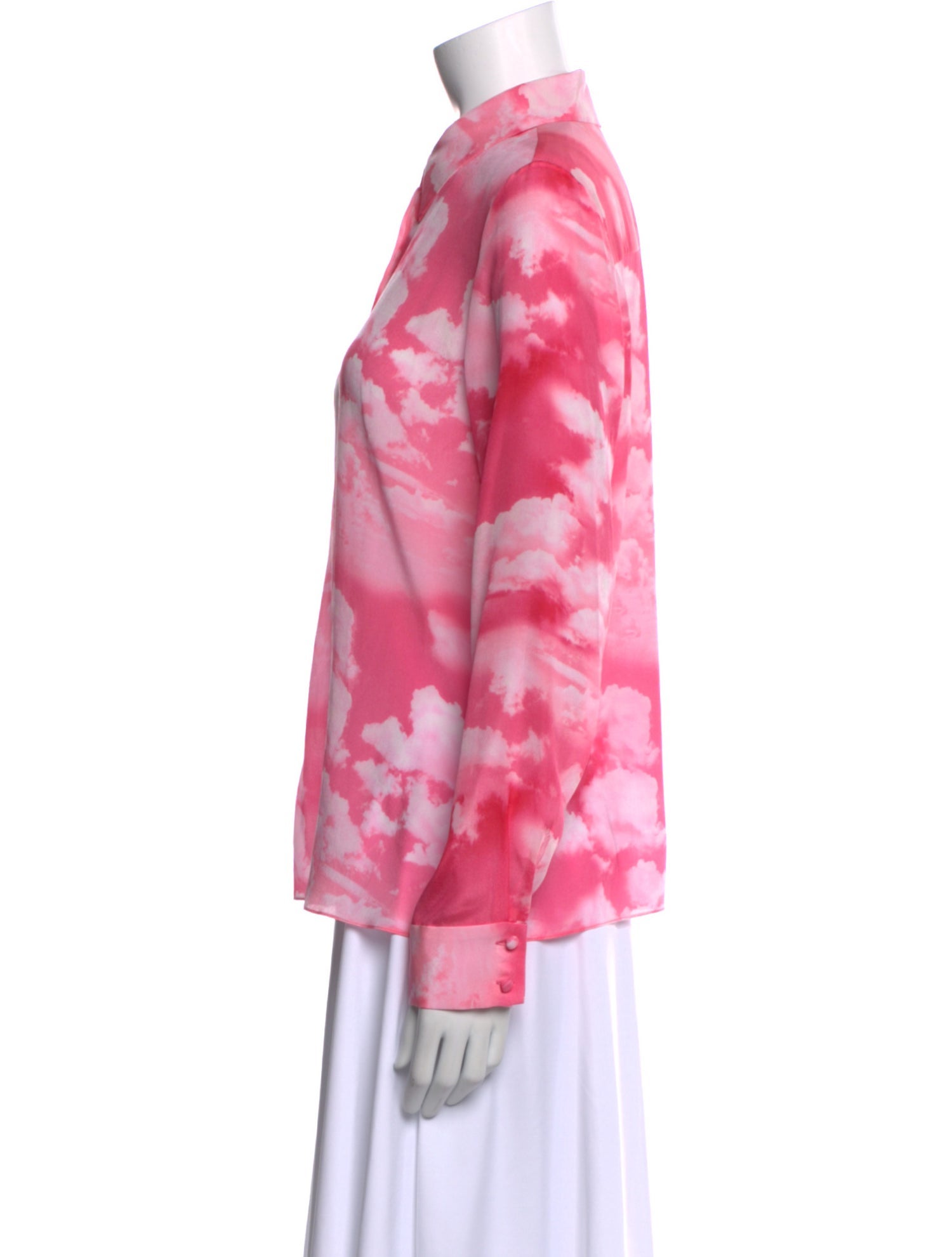 Alice + Olivia Silk Printed Button-Up Top