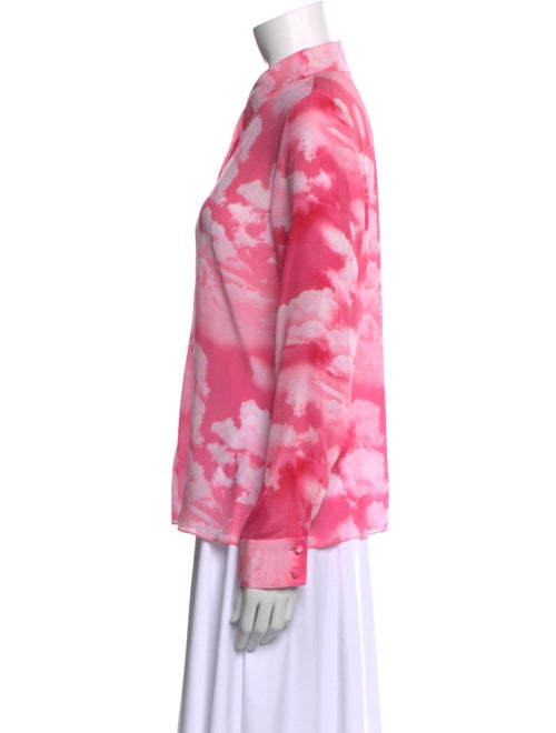 Alice + Olivia Silk Printed Button-Up Top