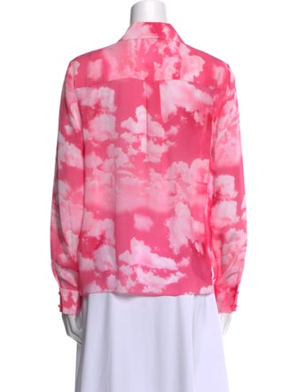 Alice + Olivia Silk Printed Button-Up Top