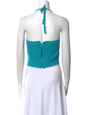 Alice + Olivia Halterneck Sleeveless Crop Top