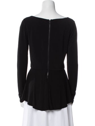 Alice + Olivia Bateau Neckline Long Sleeve Top