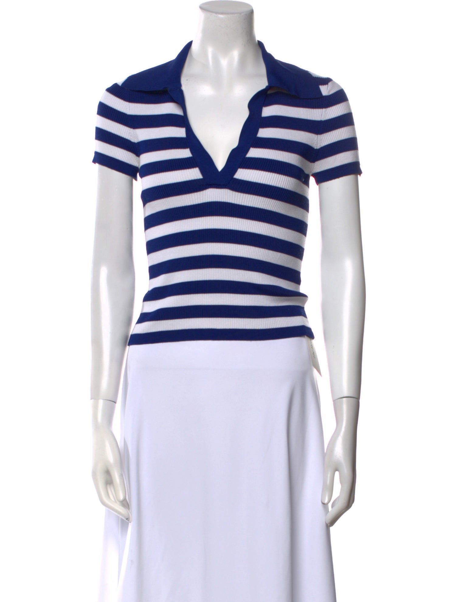 Alice + Olivia Striped V-Neck Crop Top