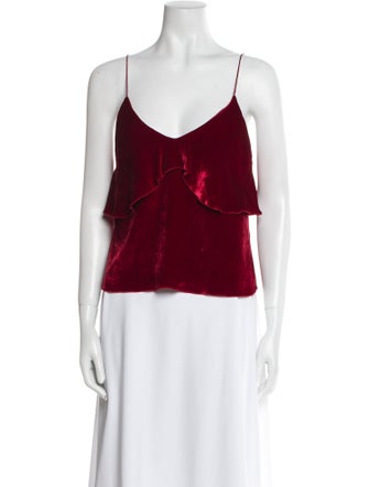 Alice + Olivia Velvet V-Neck Top