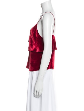 Alice + Olivia Velvet V-Neck Top