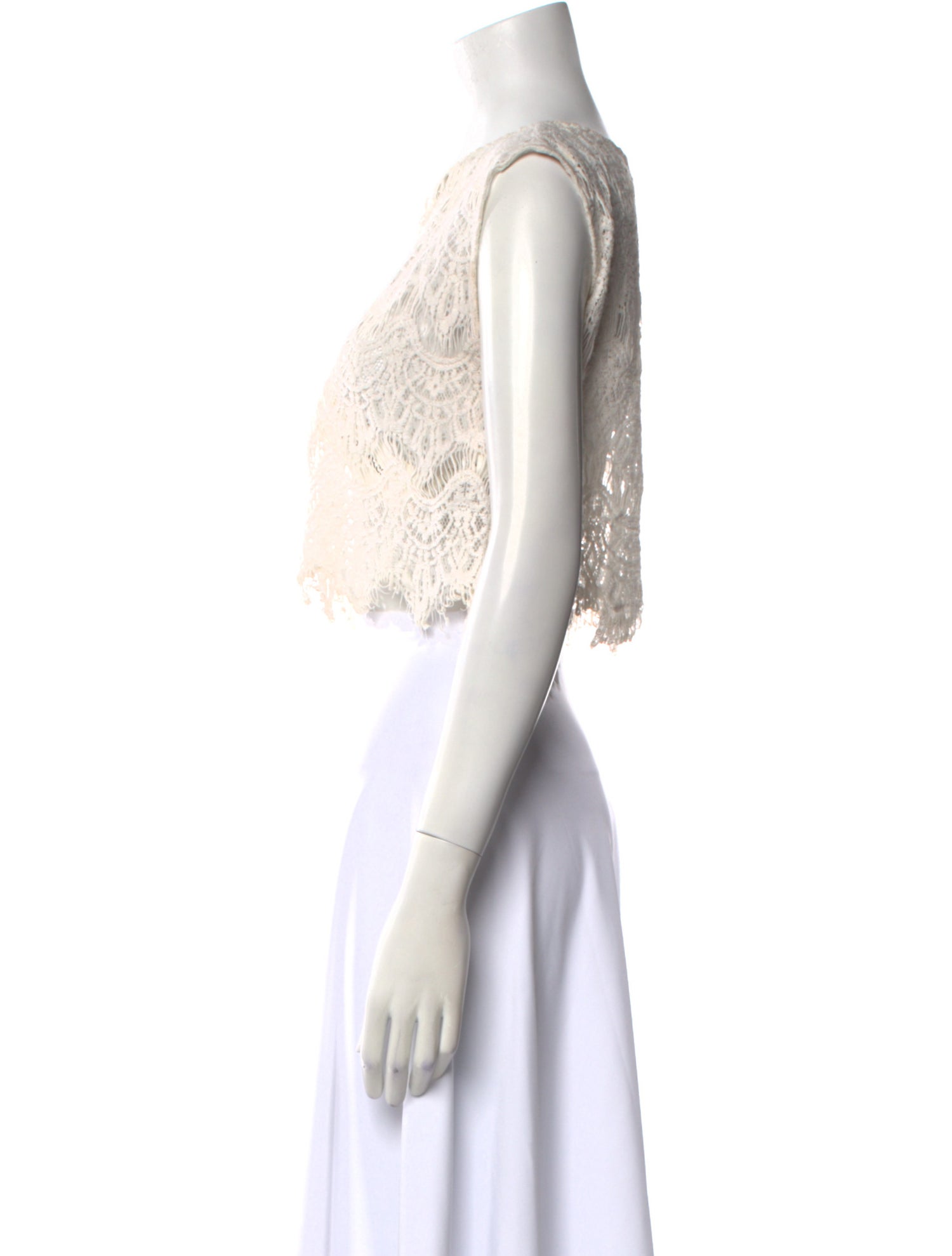 Alice + Olivia Bateau Neckline Sleeveless Crop Top