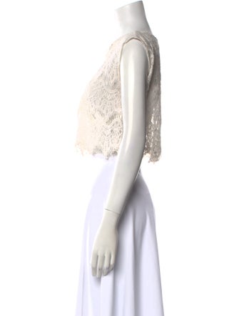 Alice + Olivia Bateau Neckline Sleeveless Crop Top