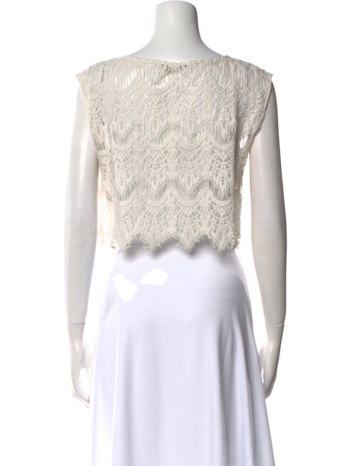 Alice + Olivia Bateau Neckline Sleeveless Crop Top