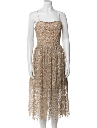 Alice + Olivia Square Neckline Knee-Length Dress