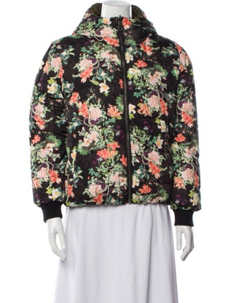 Alice + Olivia Silk Floral Print Down Jacket