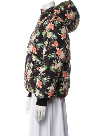 Alice + Olivia Silk Floral Print Down Jacket