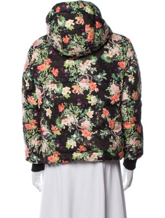 Alice + Olivia Silk Floral Print Down Jacket