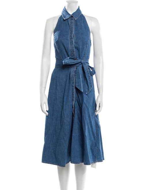 Alice + Olivia Halterneck Midi Length Dress