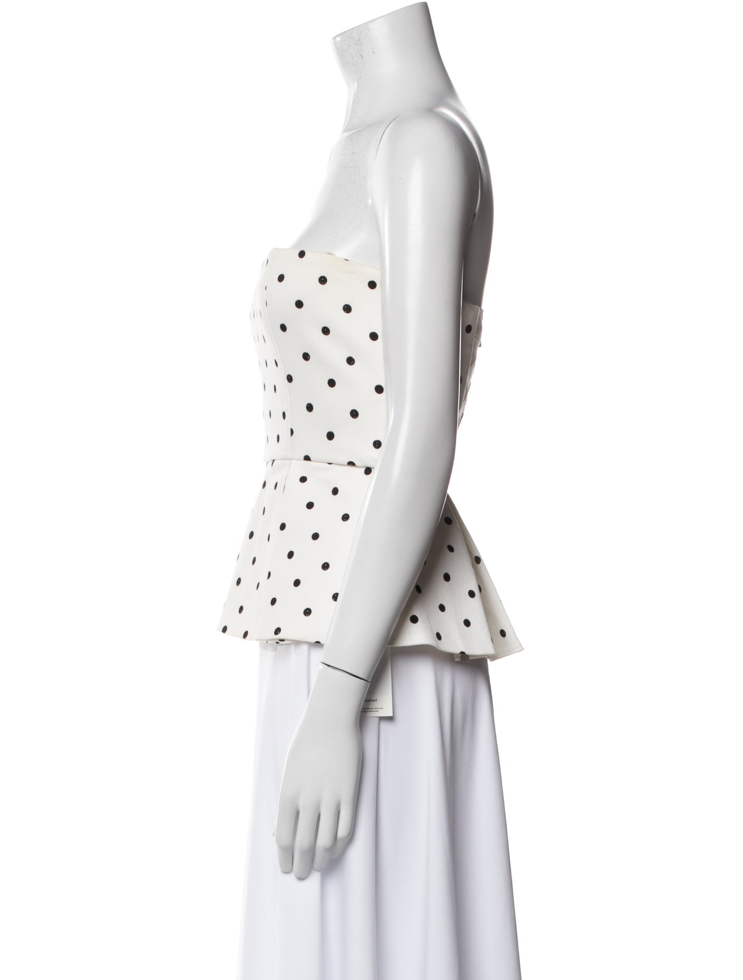 Alice + Olivia Polka Dot Print Strapless Crop Top