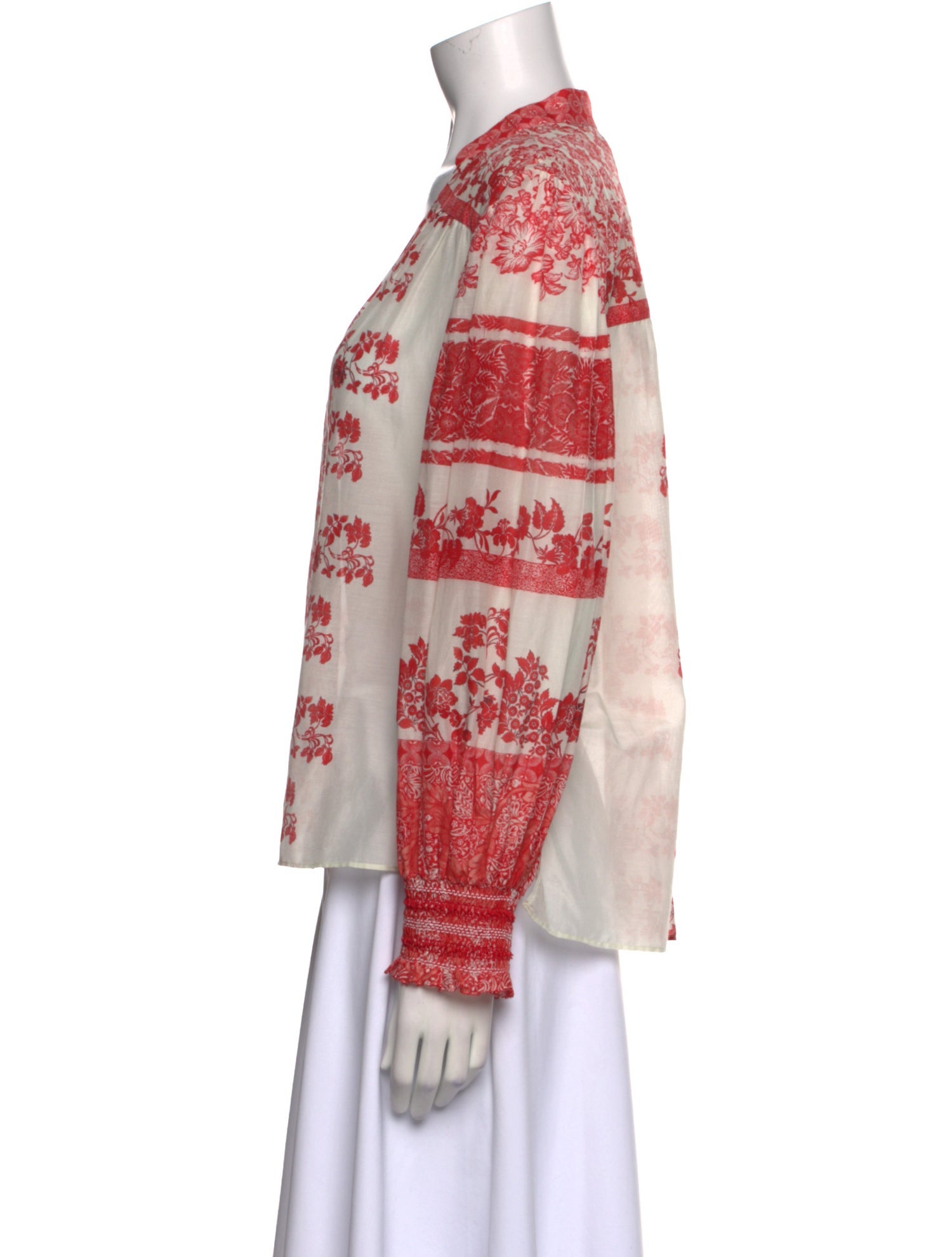 Alice + Olivia Floral Print V-Neck Blouse