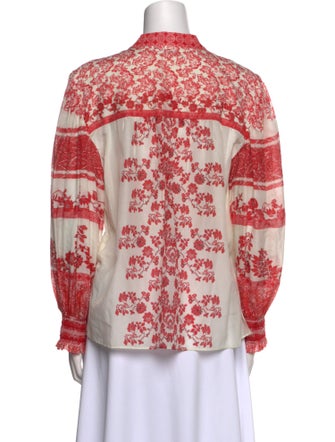 Alice + Olivia Floral Print V-Neck Blouse