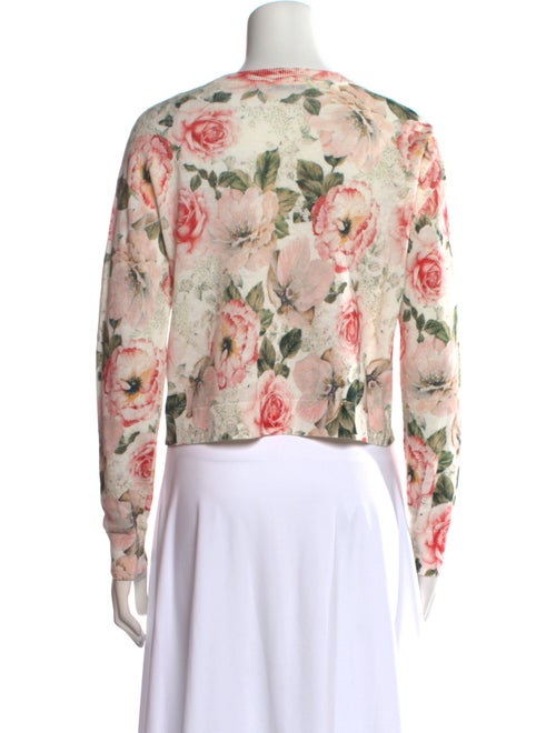 Alice + Olivia Floral Print Crew Neck Sweater