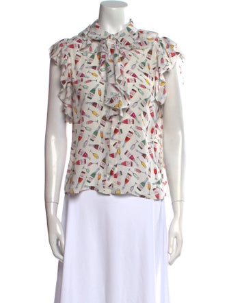 Alice + Olivia Silk Floral Print Blouse