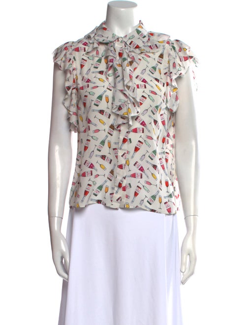 Alice + Olivia Silk Floral Print Blouse