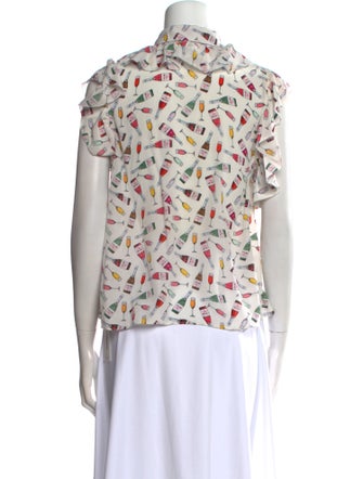 Alice + Olivia Silk Floral Print Blouse