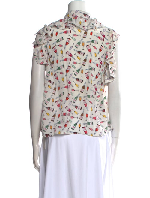 Alice + Olivia Silk Floral Print Blouse