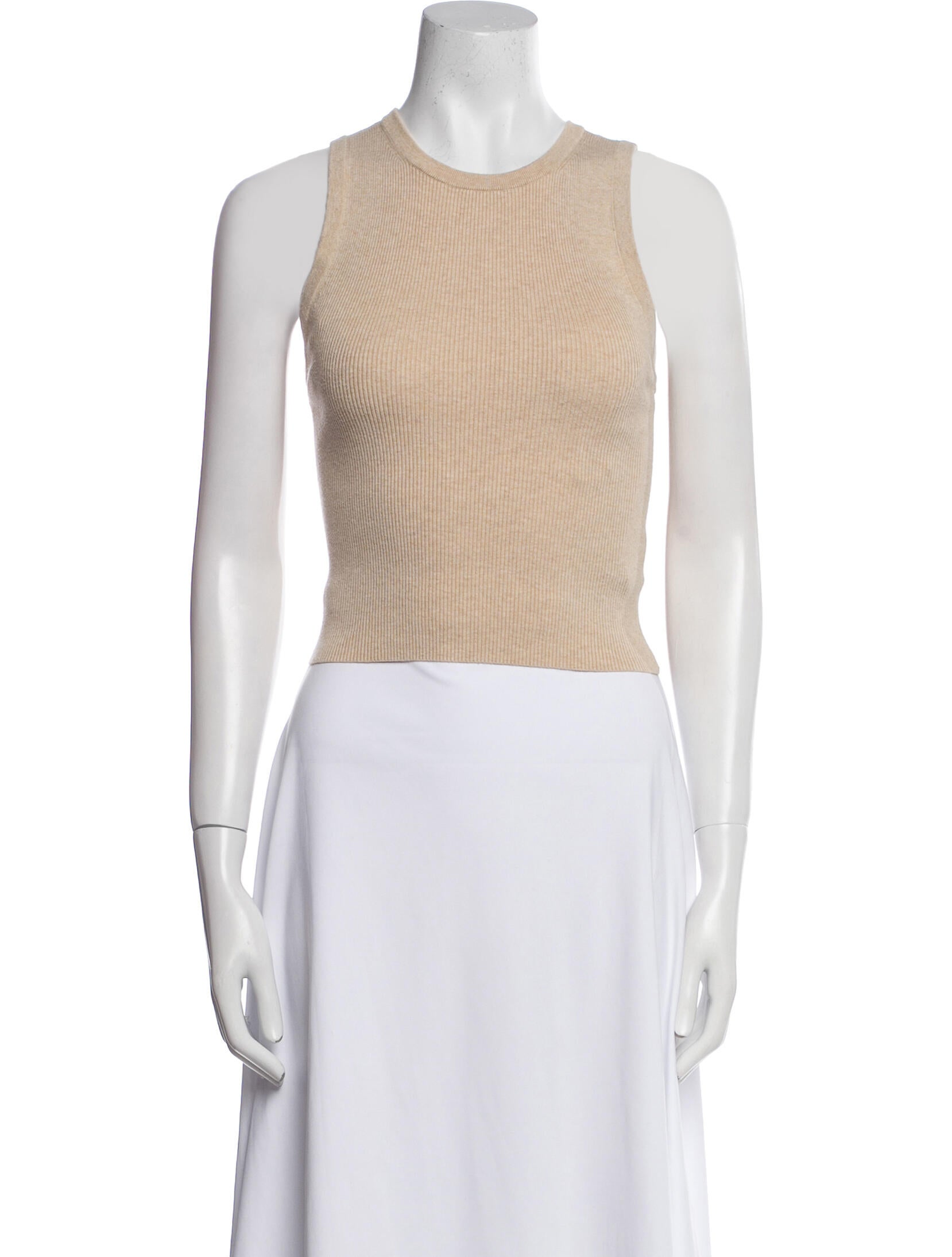 Alice + Olivia Crew Neck Sleeveless Crop Top