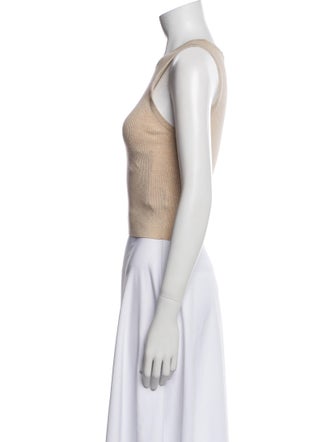 Alice + Olivia Crew Neck Sleeveless Crop Top