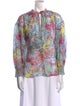 Alice + Olivia Floral Print Mock Neck Blouse