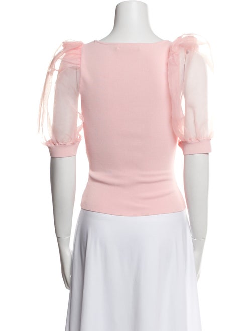 Alice + Olivia Square Neckline Short Sleeve Crop Top