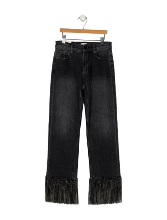 Alice + Olivia Mid-Rise Straight Leg Jeans