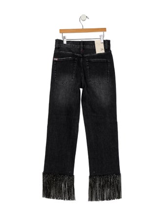 Alice + Olivia Mid-Rise Straight Leg Jeans