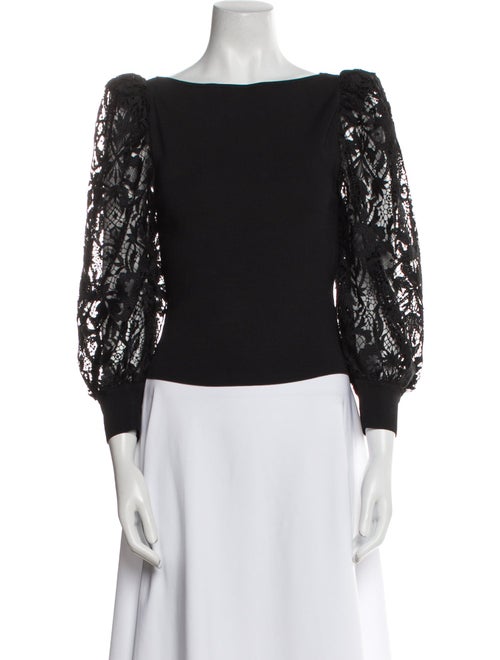 Alice + Olivia Bateau Neckline Three-Quarter Sleeve Blouse