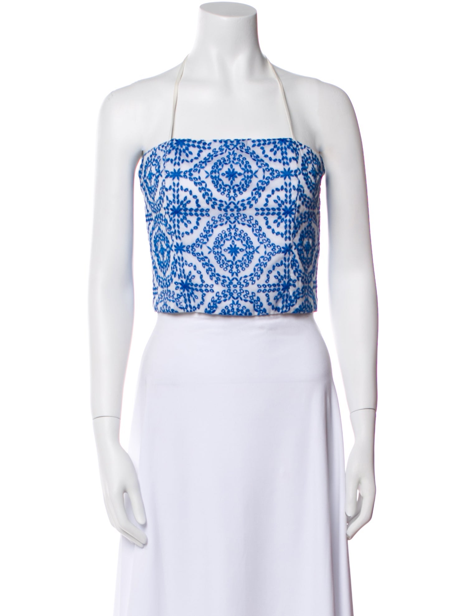 Alice + Olivia Paisley Print Square Neckline Crop Top