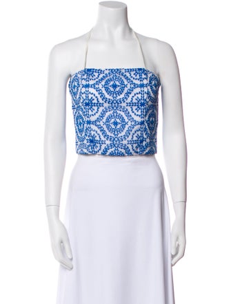 Alice + Olivia Paisley Print Square Neckline Crop Top