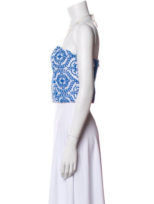 Alice + Olivia Paisley Print Square Neckline Crop Top