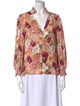 Alice + Olivia Floral Print V-Neck Blouse