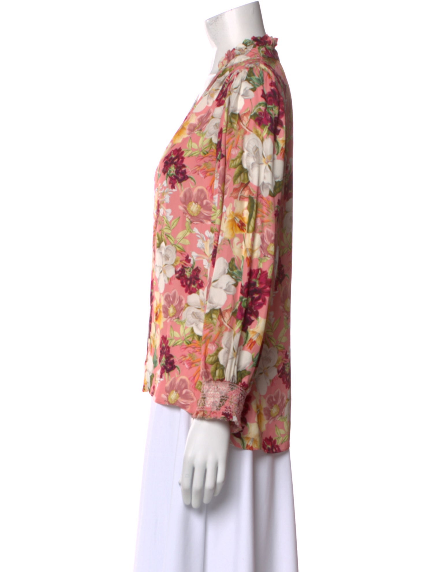 Alice + Olivia Floral Print V-Neck Blouse