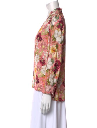 Alice + Olivia Floral Print V-Neck Blouse