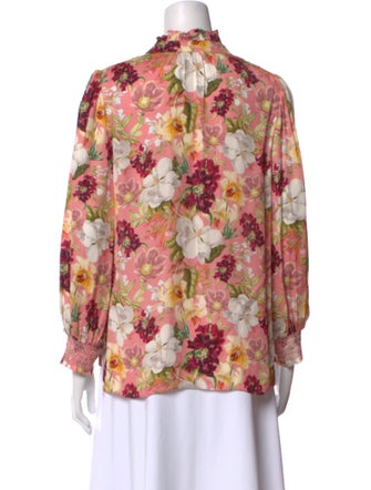 Alice + Olivia Floral Print V-Neck Blouse