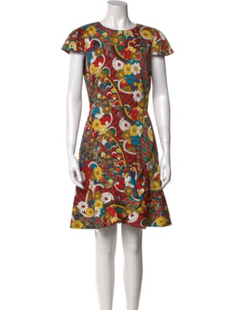 Alice + Olivia Floral Print Knee-Length Dress