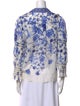 Alice + Olivia Printed V-Neck Button-Up Top