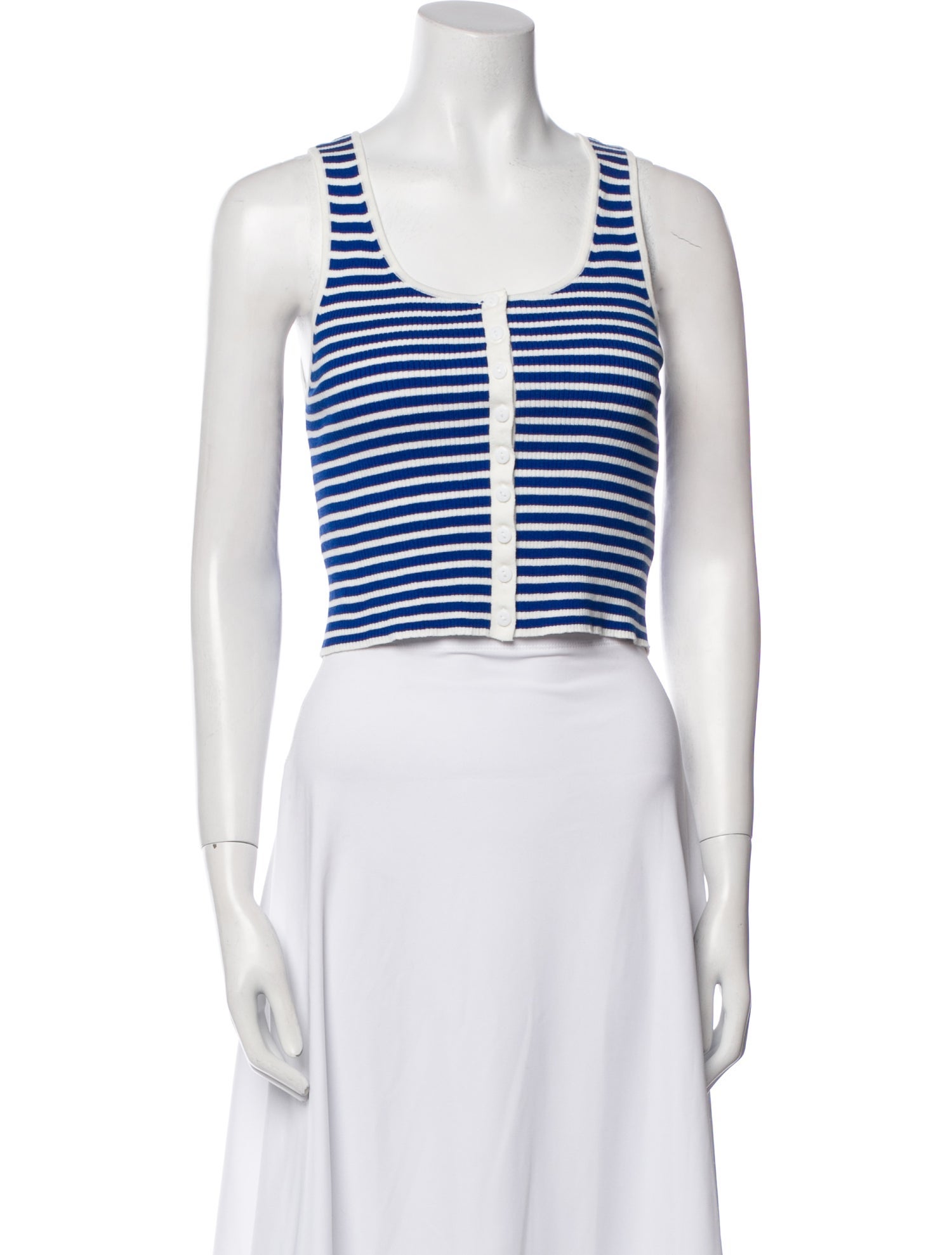 Alice + Olivia Striped Scoop Neck Crop Top w/ Tags