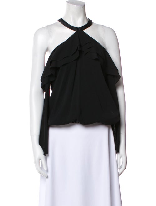 Alice + Olivia Silk Halterneck Crop Top