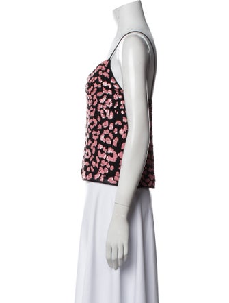 Alice + Olivia Floral Print Square Neckline Crop Top