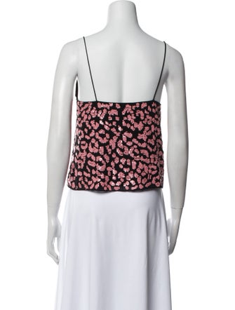 Alice + Olivia Floral Print Square Neckline Crop Top