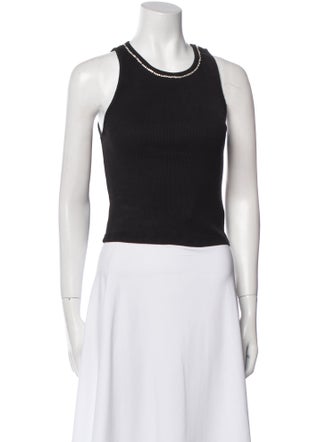 Alice + Olivia Scoop Neck Sleeveless Crop Top